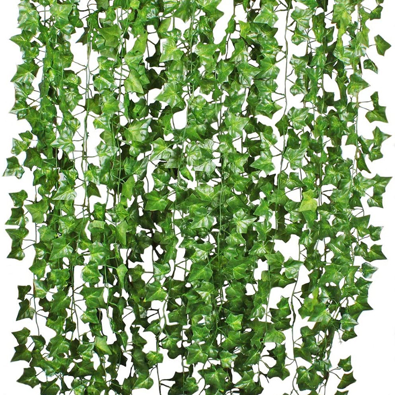 100Pcs Leaf 1 Piece 2.4M Home Decor Artificial Ivy Leaf Garland Plants Vine Fake 