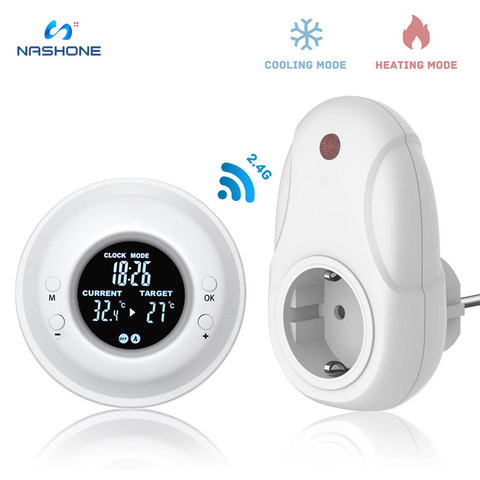 Nashone Digital thermostat temperature controller, Wireless Remote Control Thermostat Timer, LCD Display Thermostat inalambrico ► Photo 1/6
