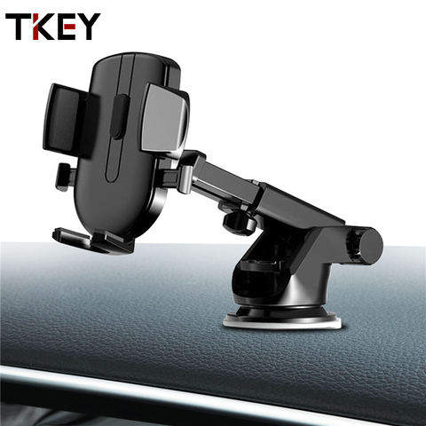 TKEY Sucker Phone Car Holder Air Vent Mount Stand Universal Mobile Phone Holder in Car For iPhone 11 Samsung GPS Bracket Support ► Photo 1/6