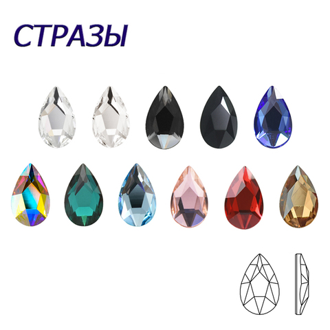 20PCS AB Mix Colors Tips Nail Rhinestones flat Pixie crystal Drop diamonds 3D Manicure Nail Art Decoration Charms Jewelry ► Photo 1/6