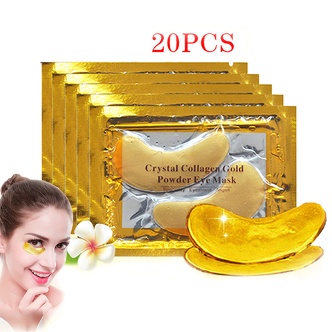 InniCare 20Pcs Crystal Collagen Gold Eye Mask Anti-Aging Dark Circles Acne Beauty  Patches For Eye Skin Care Korean Cosmetics ► Photo 1/6