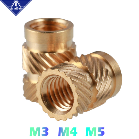 Mellow Brass Hot Melt Inset Nuts Heating Molding Copper Thread 3D Printer SL-type Double Twill Knurled Injection Brass Nut ► Photo 1/6