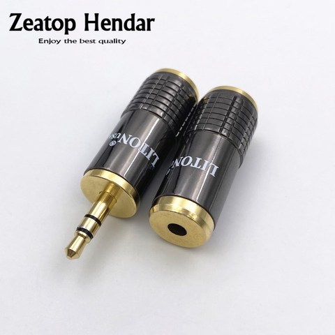 2Pcs 3.5mm 3 Pole with Clip Jack 3.5 mm 3/4Pole Male / Female Plug DIY Headphone Earphone Adapter Diameter 8mm Connector ► Photo 1/6