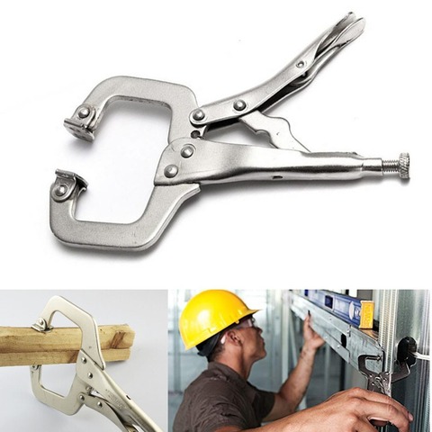 C Clamp Weld Clip Woodwork Tenon Locator Grip Vise Lock Jaw Swivel Pad Wood Fix Plier Pincer Tong Work Alloy Steel Hand Tool ► Photo 1/6