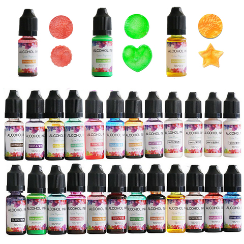 10ml Art Ink Alcohol Resin Pigment Liquid Colorant Dye Ink Diffusion For UV Epoxy Resin DIY Jewelry Making 24 Colors ► Photo 1/6