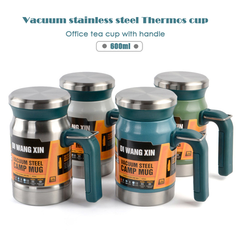 Outdoor Stainless Steel Vacuum Flask Tea Cup Filter Double-Layer Office Water Cup With Handle New Camping Mug Thermos Cup ► Photo 1/6