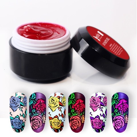 Beautilux 1pc Gel Paste No Sticky Layer No Spread Nail Art 3D Carving Soak Off UV LED Nails Gel Polish For Nail Design Artist 6g ► Photo 1/6