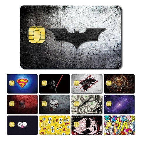  Matte 3M PVC Animie  Batman Skull Sticker Case Cover Skin Film for Credit Card Debt Card Small Big Chip ► Photo 1/6