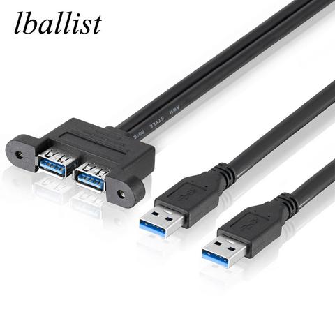 lballist Dual USB 3.0 Male to Dual USB 3.0 Female USB3.0 Extension Cable 30cm 50cm 1m 1.5m ► Photo 1/6