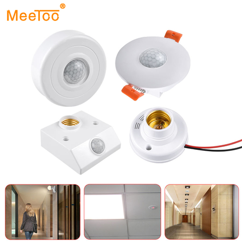 E27 Socket Lamp Base Sound Control PIR Infrared Motion Sensor Switch LED Light Lamp Holder Fitting For Corridor Ceiling Lamp ► Photo 1/6