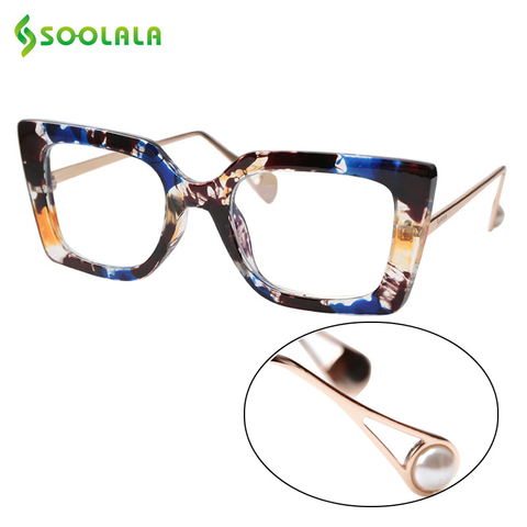 SOOLALA Anti Blue Light Reading Glasses with Pearl Arms Eyeglasses Frame +1.0 1.25 1.5 1.75 to 4.0 Sunglasses Reading Glasses ► Photo 1/6