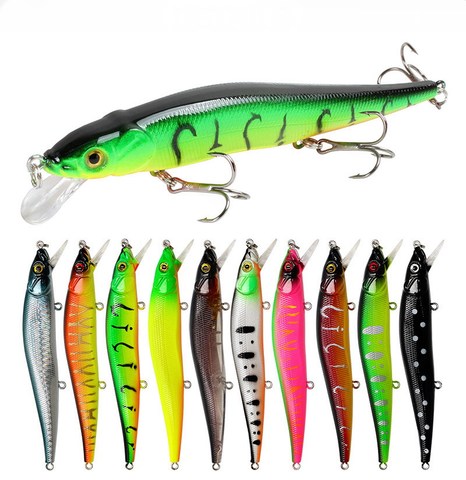 10pcs Fishing Lure Set Black Minnow Crankbait 11.5cm 13.9g Hard Bait Wobbler Floating Fishing Lure Kit Tackle Japan Fish Pesca ► Photo 1/6