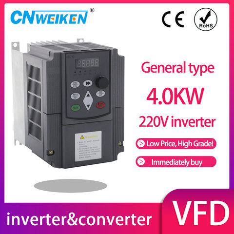 For Russian CE 220v 1.5kw/2.2/4kw 1 phase input and 3 phase output frequency converter/ ac motor drive/ VSD/ VFD/ 50HZ Inverter ► Photo 1/6