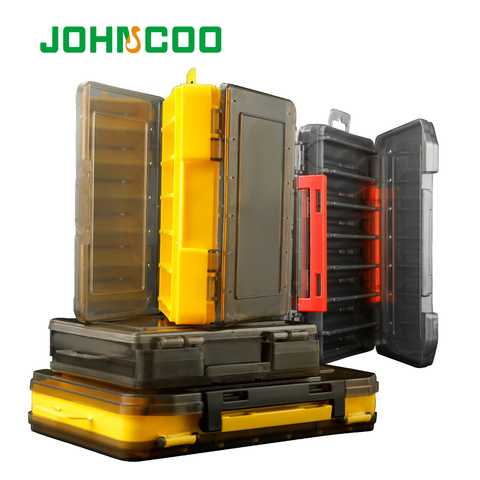 JOHNCOO Double Sided 14/12 Compartments Fishing Tackle Boxes Fishing Lure Box Organizer  Fishing Bait Tackle Storage Case ► Photo 1/6