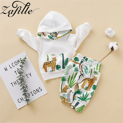 ZAFILLE Baby Boy Clothes Set Cotton Dinosaurs Baby Winter Clothes For Newborn Stripe Hooded Hoodies+Pants Baby Boy Ouitfits ► Photo 1/6