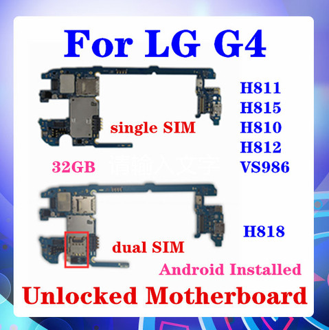 For LG G4 motherboard H815 logic board unlocked for LG G4 H815 motherboard 32gb with full chip mainboard Android OS good working ► Photo 1/1