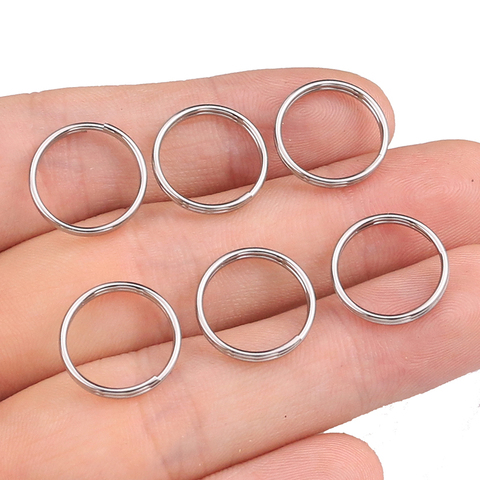 100pcs/lot 6 8 10 12 15mm Stainless Steel Jump Split Rings Key Chain Utility Connectors for Diy Jewelry Making Supplies Findings ► Photo 1/6