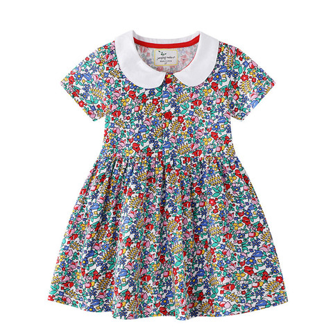 Jumping Meters Top Brand New 2022 Flowers Princess Dress for Summer Cotton Children Clothing Toddler Floral Girls Party Dresses ► Photo 1/6