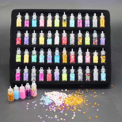 48bottle Glitter Flakes Sequins DIY Resin Glitter Powder Set Kit Craft Flash Clay Filling Nail Art Silicone Epoxy Making DIY ► Photo 1/6