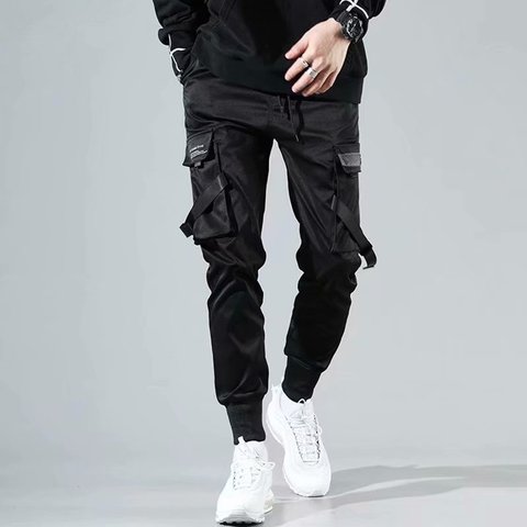 Men's Casual Cargo Pants Woven Multi-pocket Slim Street Style Trousers -  AliExpress