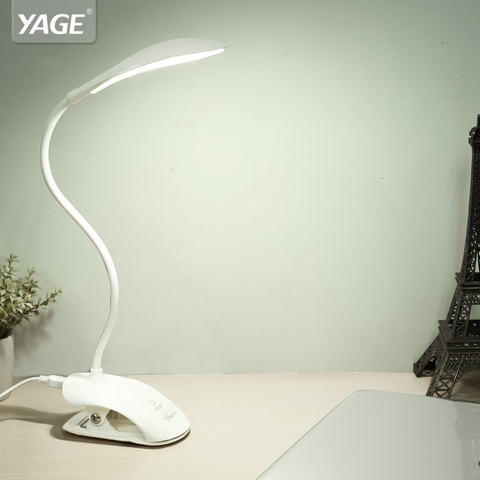 YAGE YG-5933 Desk lamp USB led Table Lamp 14 LED Table lamp with Clip Bed Reading book Light LED Desk lamp Table Touch 3 Modes ► Photo 1/6