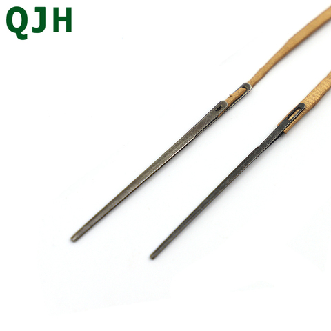 QJH 2pcs Leather needle sewing craft tool leather knitting needle double hole leather rope lace needle DIY sewing kit ► Photo 1/6