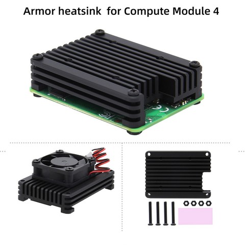 Raspberry Pi Compute Module 4 CM4 12mm Embedded Aluminum Heatsink / Cooler / Radiator / Protective Shell Support 30mm Fan ► Photo 1/1