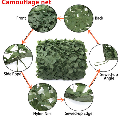 Hunting Military Camouflage Nets Woodland Army training Camo netting Car Cover Tent Shade Camping Sun Shelter 3mx5m /3mx2m/7mx2m ► Photo 1/6