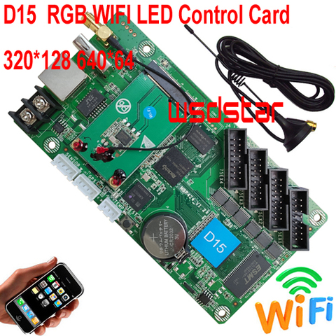 HD-D15+WIFI Asynchronous Full Color Control Card HD D15 4*HUB75E Use For P2 P2.5 P3 P4 P5 P6 P8 P10 LED Module Display ► Photo 1/1