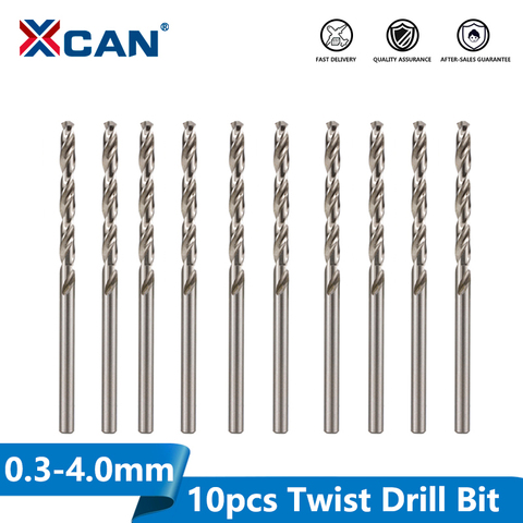 XCAN 10pcs 0.3-4.0mm High Speed Steel Mini Twist Drill Bit Set For Dremel Rotary Tool Wood/Metal Hole Cutter Mini Drill ► Photo 1/5