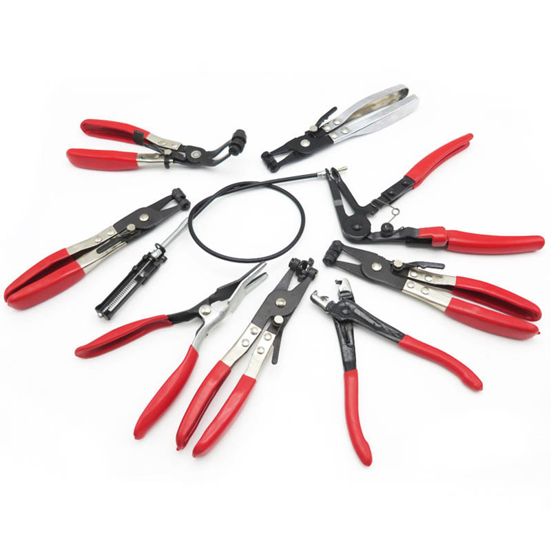 Auto Car Repairs Bent Nose Hose Clamp Pliers Hand Tools Cable Type Flexible Wire 