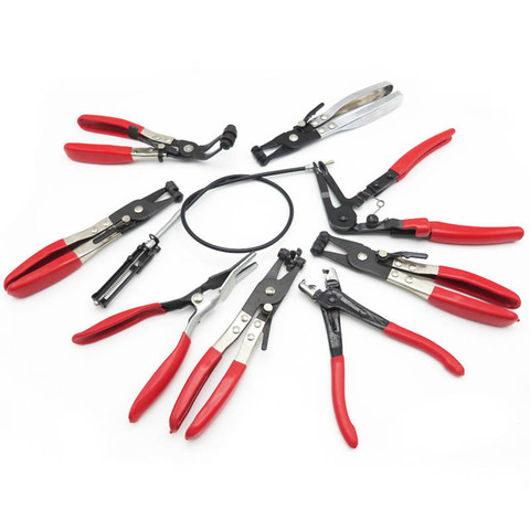 Auto/Car Repairs Bent Nose Hose Clamp Pliers Hand Tools Cable Type Flexible Wire Long Reach  Clip    Set ► Photo 1/6