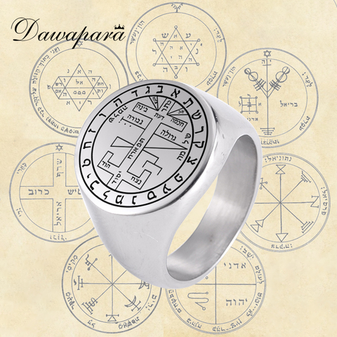 Dawapara Viking Rings for Men Talisman Key of Solomon Amulet Punk Ring Stainless Steel Jewelry ► Photo 1/6