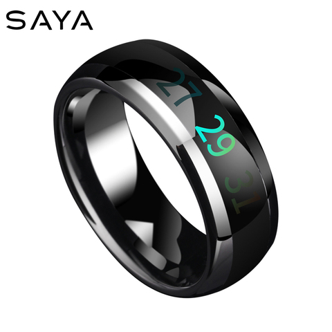 Smart Temperature Tungsten Knuckle Rings Male Rings Color Change Mood Ring Hand Jewelry, Free Shipping,  Customized ► Photo 1/6