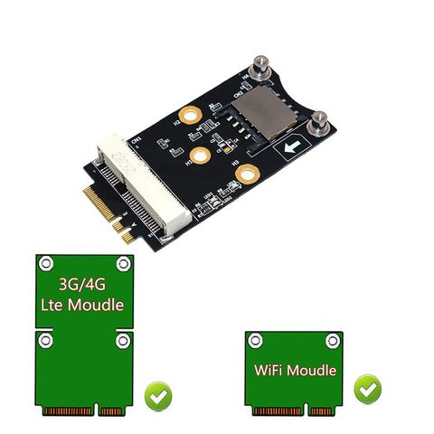 Mini PCI-E to M.2 NGFF Key A/E Adapter Converter with SIM Card Slot for 3G/4G ► Photo 1/6