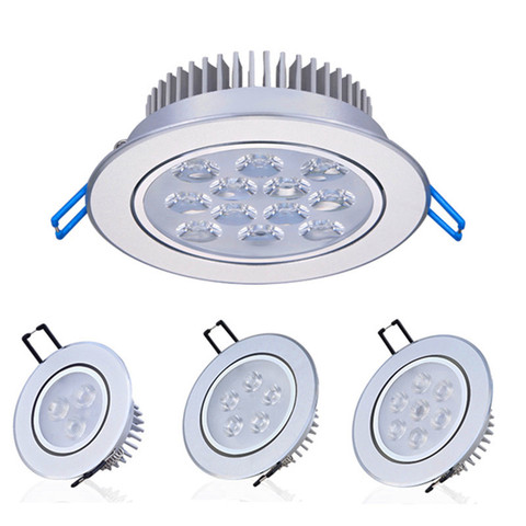 LED Downlight 3W 5W 7W 9W 12W Aluminum Spot Recessed Celling Lamp Light 220V 110V Home Lighting For Kitchen Living Room Bathroom ► Photo 1/6