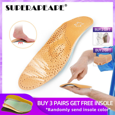 Orthopedic Insoles Flat Feet Arch Support Shoe Pads Leather Orthotic Insoles Shock-Absorption Feet Cushion for Men Woman Shoes ► Photo 1/6