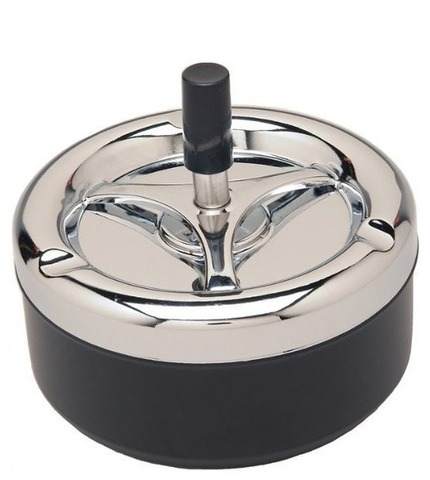 Portable Round Spinning Ashtray Cigarette Ash Stainless Steel Ashtray Housewares Spinning with Cover WF1015 ► Photo 1/5