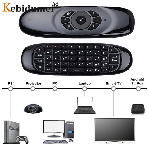 C120 Fly Air Mouse Gyro Sensor English Russian Backlit Keyboard Wireless 2.4G RF Remote Control For Gaming Android Smart TV Box ► Photo 1/6