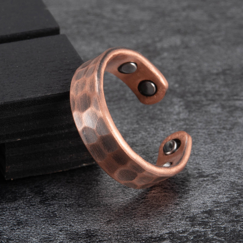 Copper Adjustable Ring Men Vintage Pure Copper Magnetic Ring Health Energy Wedding Bands Open Cuff Finger Rings for Men Jewelry ► Photo 1/6