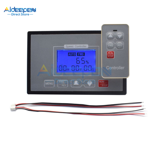 DC 12V 24V 36V 48V 60A LCD Smart Digital Display 0~100% Adjustable PWM DC Motor Speed Controller Timing Reversible Remote Contro ► Photo 1/5