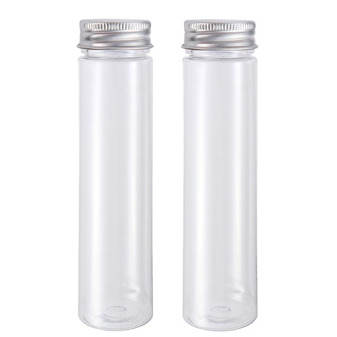 2pcs Flat-bottomed Plastic Clear Test Tubes with Screw Caps Candy Cosmetic Travel Lotion Containers 110ml ► Photo 1/6