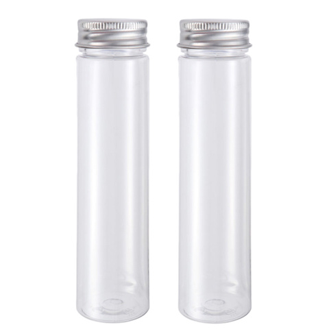 2pcs Flat-bottomed Plastic Clear Test Tubes with Screw Caps Candy Cosmetic Travel Lotion Containers 110ml ► Photo 1/6
