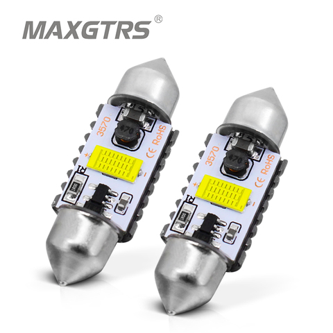 2x Festoon C5W C10W 3570 Chip Bulb Canbus 31mm/36mm/39mm/41mm Car LED Lamp Interior Dome Reading License Plate Lights 6000K ► Photo 1/6