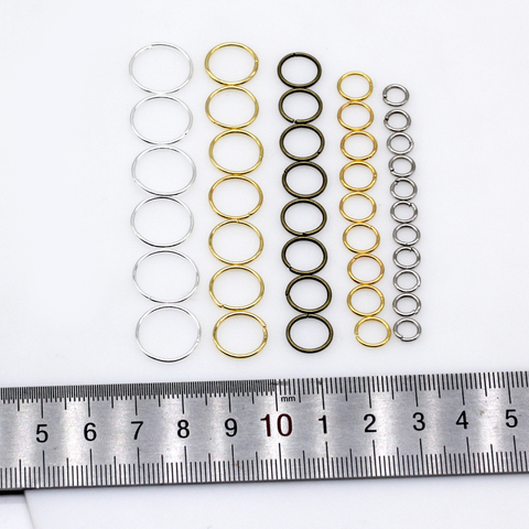 4/5/6/7/8/10/12mm Alloy gold/silver/bronze/Stainless Steel Close split jump rings connectors pendants jewelry making ► Photo 1/6