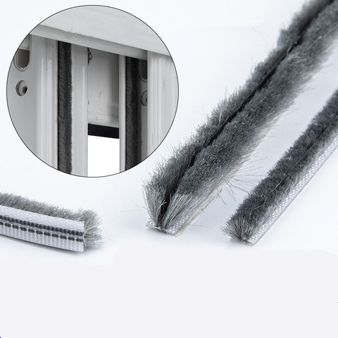 2M Elastic straight hair sealing strip Door Groove Nylon Pile Brush Seal dustproof weatherstrip window light gap filler blocker ► Photo 1/6