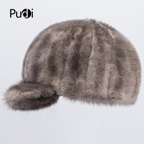 Pudi HF7048 women mink fur hat girl 's 2017 new arriving real mink fur baseball caps golf hats ► Photo 1/6