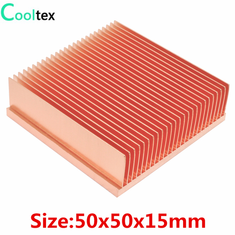 Pure Copper Heatsink 50x50x15mm Skiving Fin Heat Sink Radiator for Electronic RAM Chip LED IC MOS Cooling Cooler ► Photo 1/6