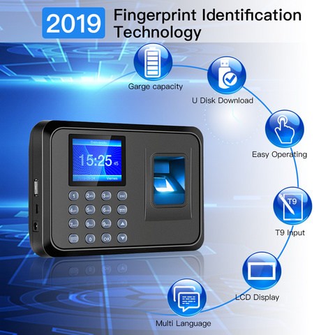 Fingerprint Attendance Machine Intelligent Biometric Fingerprint Time Attendance Machine Time Clock Recorder Device Employee ► Photo 1/6