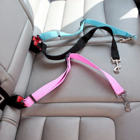 Pet Dog Cat Car Seat Belt For Accessories Goods Animals Adjustable Harness Lead Leash Small Medium Travel Clip French Bulldog ► Photo 1/6